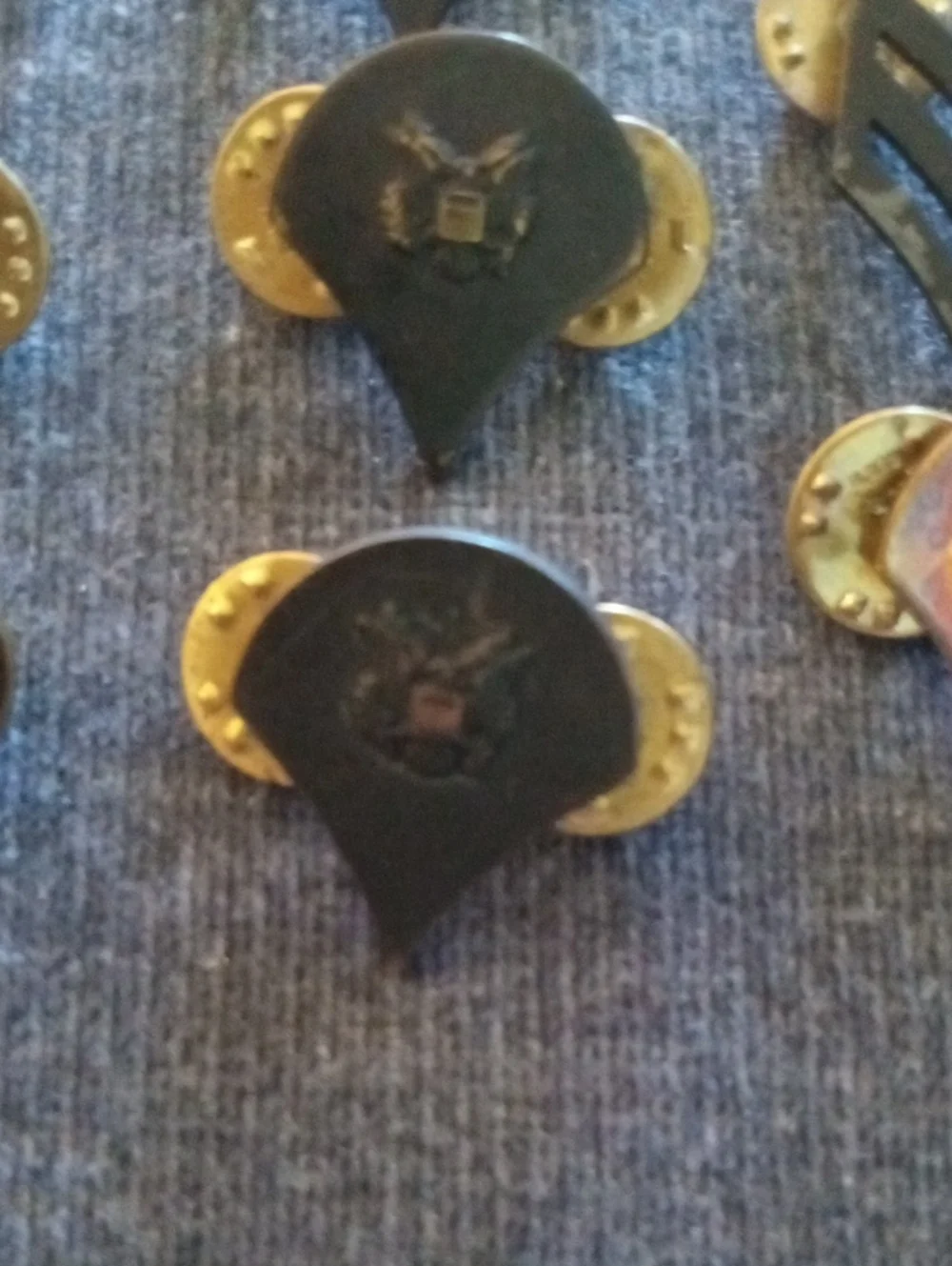 LOT: Vintage US Army Subdued Rank Insignia Pins Vietnam Era